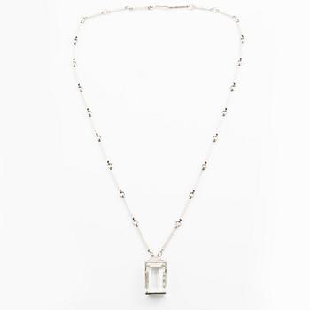 Wiwen Nilsson, a necklace, sterling silver with step-cut rock crystal, Lund 1942.