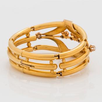 ARMBAND med gammalslipade diamanter totalt ca 1.50 ct. Troligen 1890-tal.