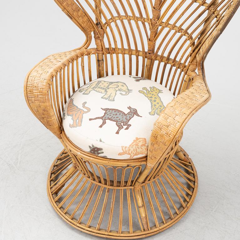 A rattan chair, second half of the 20th century.