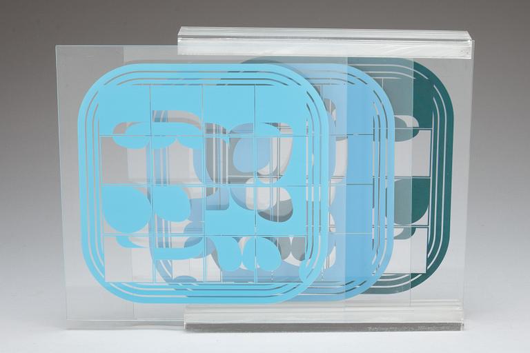 BECK & JUNG (HOLGER BÄCKSTRÖM & BO LJUNGBERG), multiplar, 3 st, plexiglas. Signerad och numrerad 77/100, 1970.