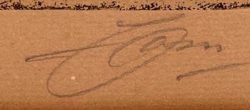 Anders Zorn, etsning, 1911, signerad.