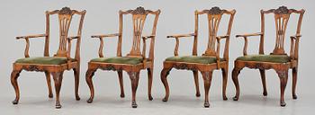 KARMSTOLAR, 4 st, rokokostil, Holland, 1800-tal.