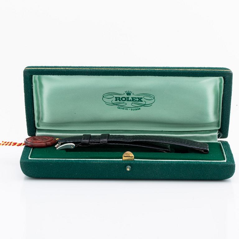 ROLEX 1962-1963, ibox, paper box marked '1500 Stahl', certificate etc,and an old  Rolex leather strap.