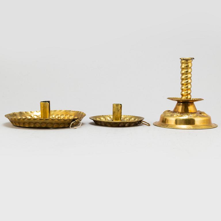 Five candlesticks, 18/19th century.