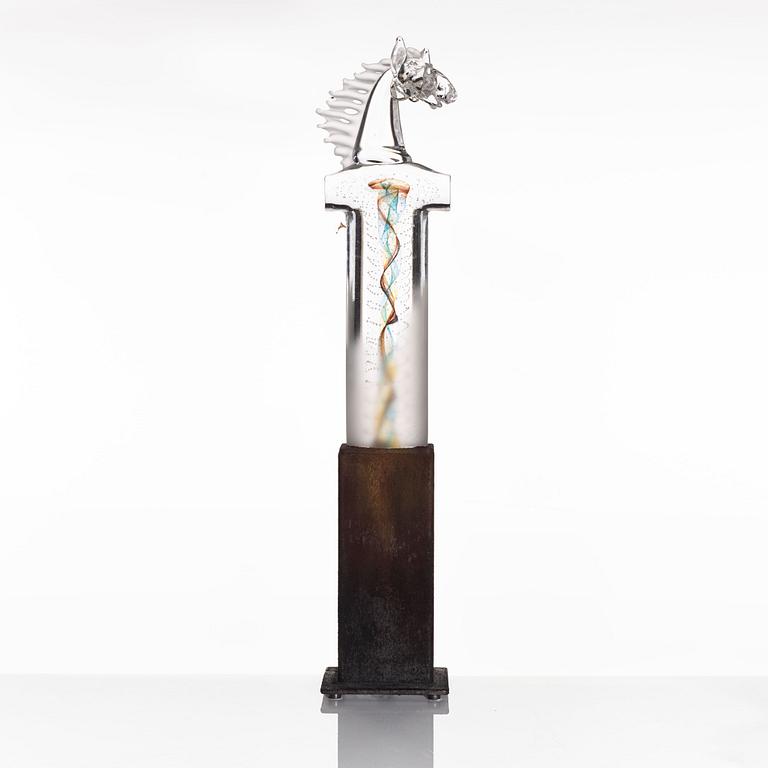 Kjell Engman, a glass sculpture of a horse, Kosta Boda Unique.