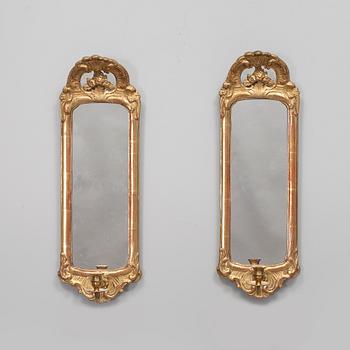 A pair of wall mirror sconces, first half of the 20th century.