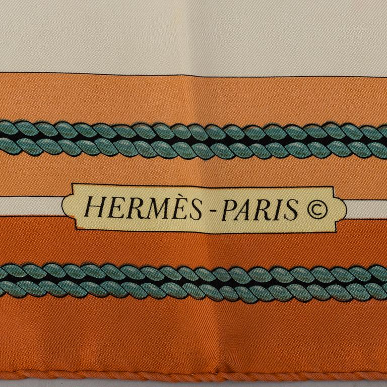 HERMÈS, SCARF, "Chateau D'Arrière orange", issued 1974.