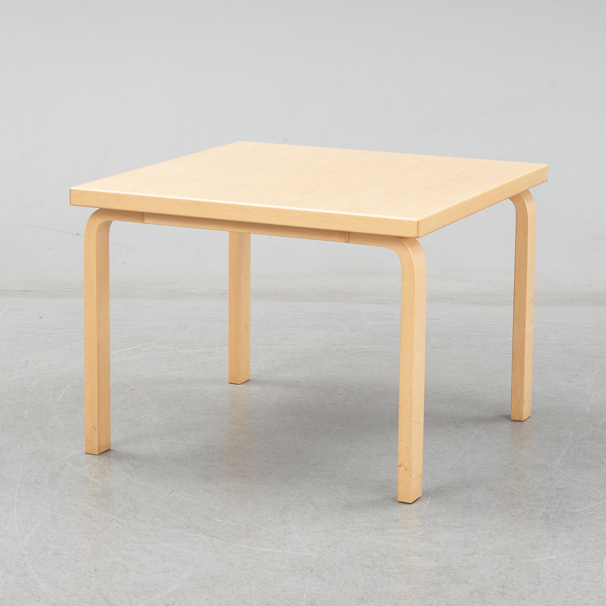 Alvar Aalto, a birch coffee table, Artek, Finland, 2002.
