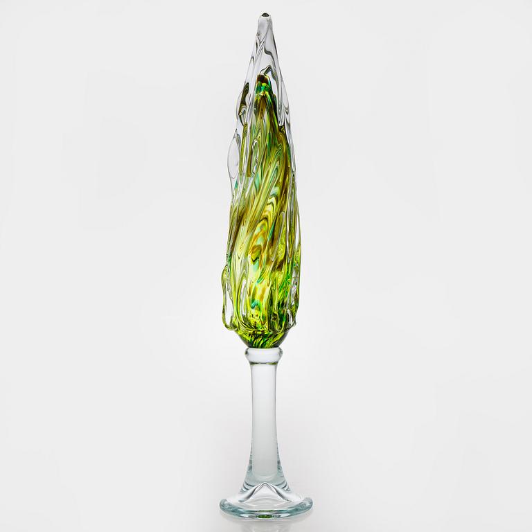 Alma Jantunen, glasskulptur, signerad Alma Jantunen 2006.