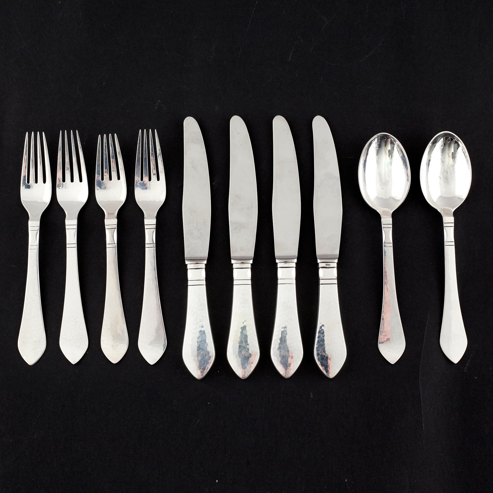 ten silver cutlery.