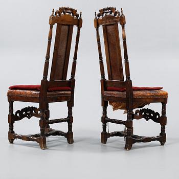 STOLAR, 2+2 st, sk "Crown chairs", barockstil, 1800-talets slut.