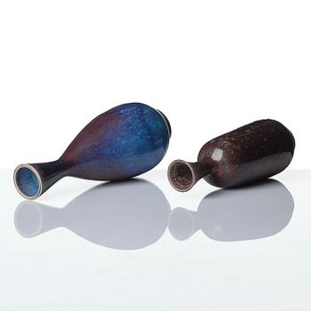 Berndt Friberg, a set of five stoneware vases and three bowls, Gustavsberg Studio 1969-76.