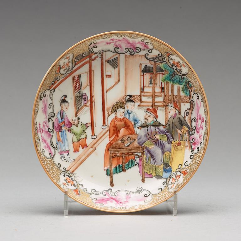 A famille rose cup with stand and cover, Qing dynasty, Qianlong (1736-95).