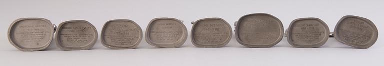 ALLAN EBELING, efter, skulpturer, 8 st, rostfritt stål, signerade i godset, precisionsgjuteriet Nyby bruk.