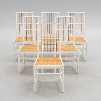 Josef Frank, stolar, 6 stycken, modell B 2025, Firma Svenskt Tenn.