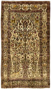 1187. SEMIANTIK SILKE KESHAN RELIEF. 200,5 x 124,5 cm.