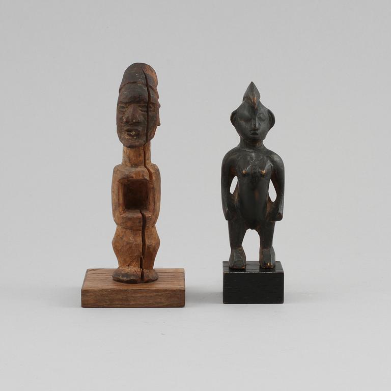 FIGURINER, 2 st, trä, Afrika, 1900-tal.