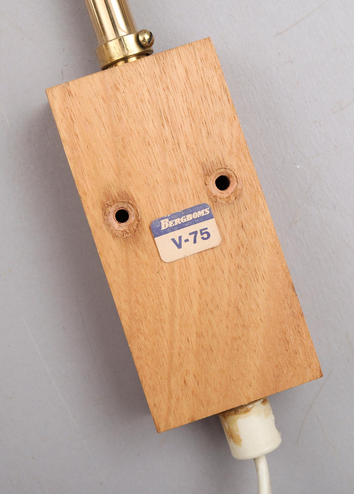 VÄGGLAMPOR, 1 par, Bergboms, 1900-talets mitt.