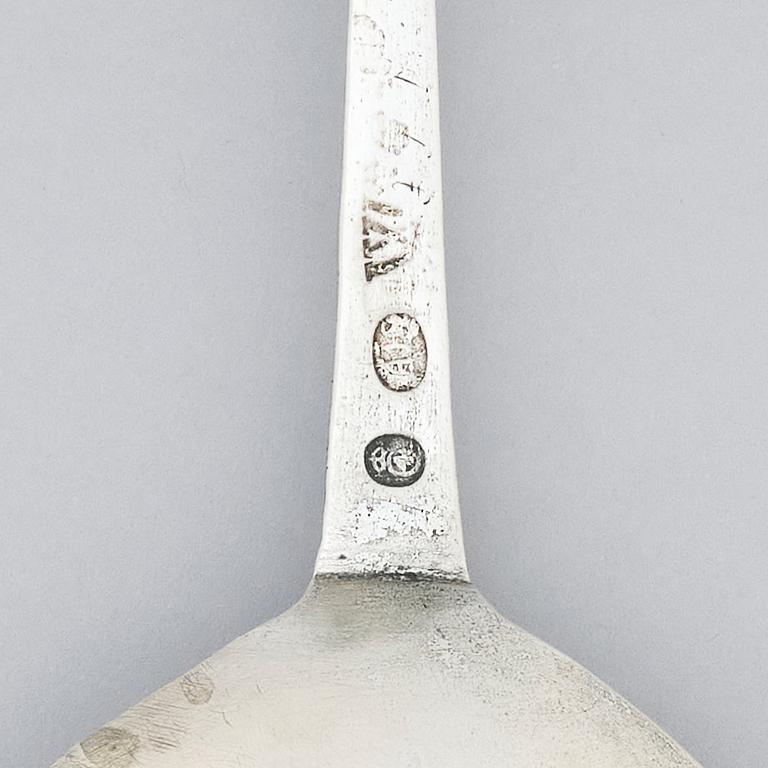 A Swedish 18th century silver spoon, marks of Albrecht Hoborg (1705-1747), Kristianstad, possibly 1734.