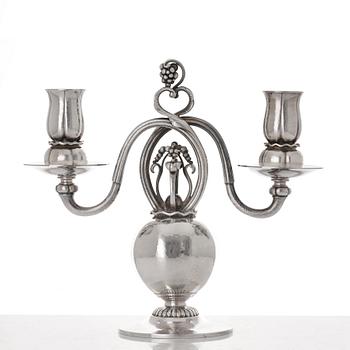 Georg Jensen, a sterling silver candelabrum, Copenhagen 1993, design nr 324.