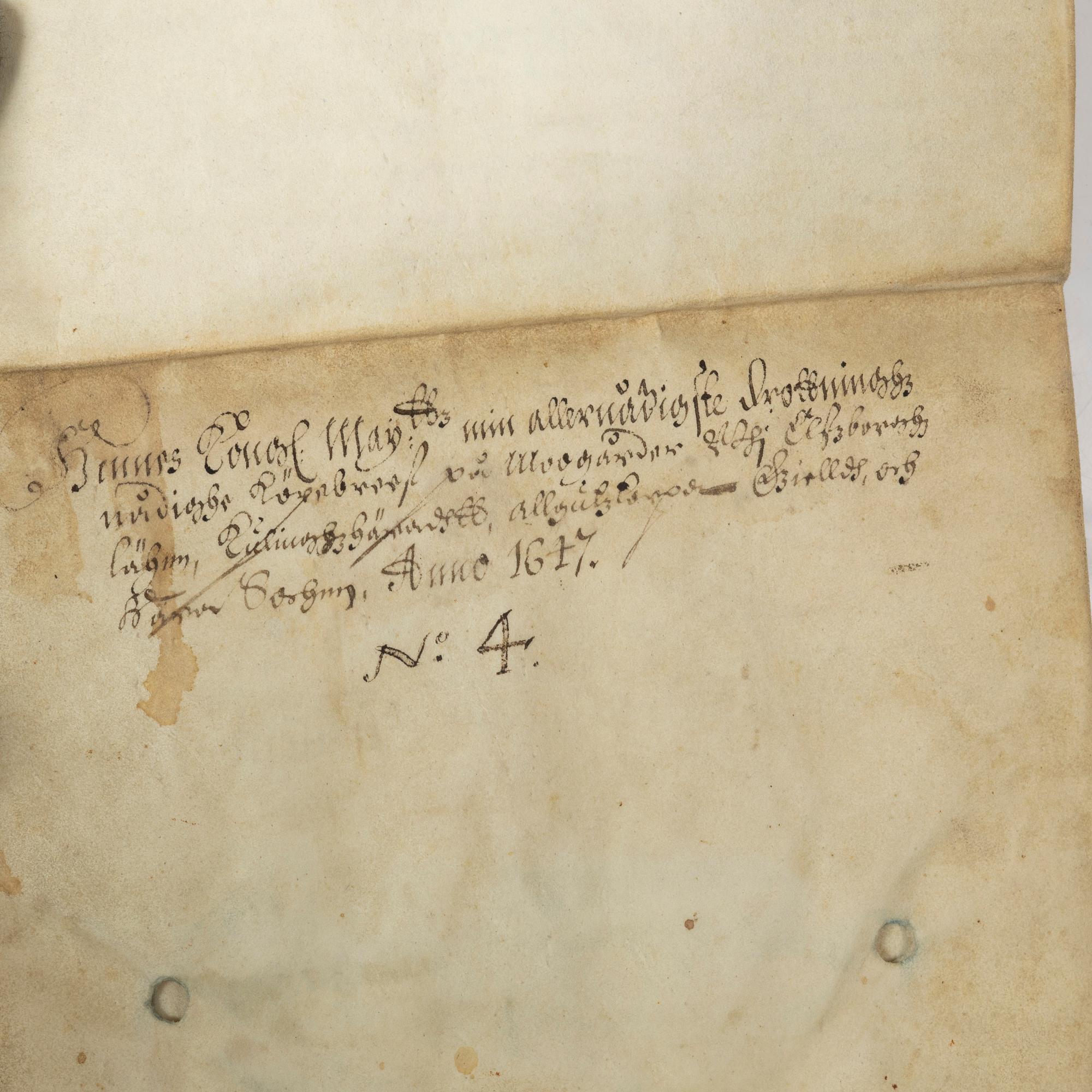 Gift deed signed by Queen Christina, 1647.