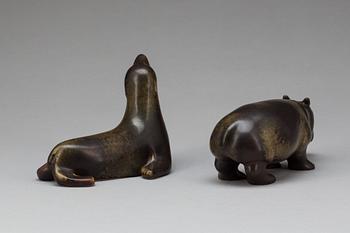 FIGURINER, 2 st, stengods, Gunnar Nylund, Rörstrand.