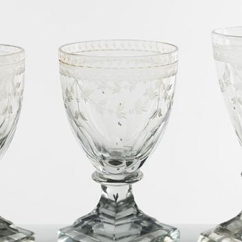 Five early 19th century glasses, Late Gustavian.