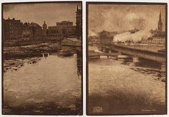 HENRY B. GOODWIN,  Two photo gravures from the book Vårt vackra Stockholm signed in the negative.