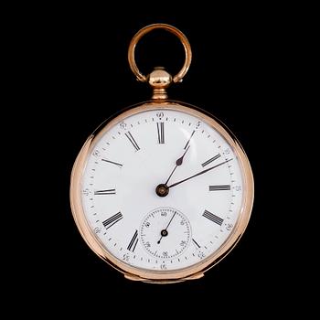 FICKUR, 14K guld, omkring år 1900.