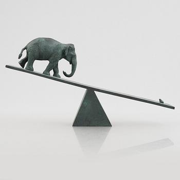 Owe Gustafson, Elephant and frog on a seesaw.