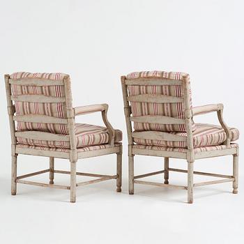 A pair of Gustavian armchairs.