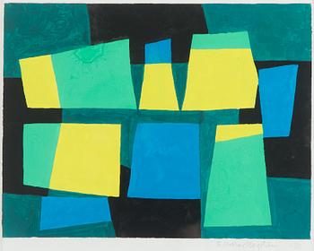 Ernst Mether-Borgström, Composition with green, yellow, blue, and black.