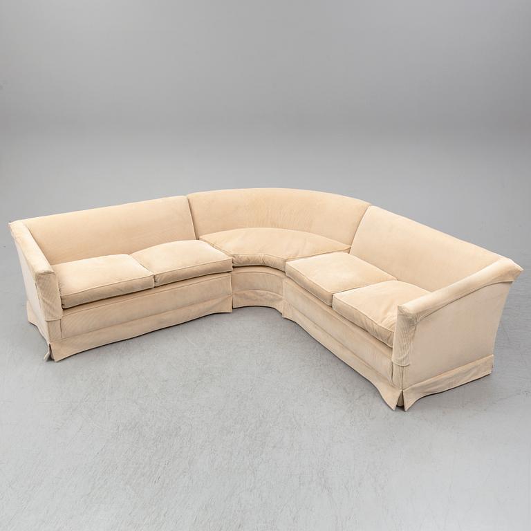 An end of the 20th Century sofa with cordory upholstery.