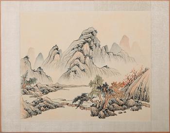 OKÄND KONSTNÄR, mapp med 10 st, gouacher, Japan/Kina, 1900-talets första hälft.