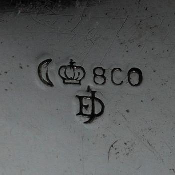 KAHVIKANNU, hopeaa, Saksa 1900-luvun alku. Paino n. 850 g.