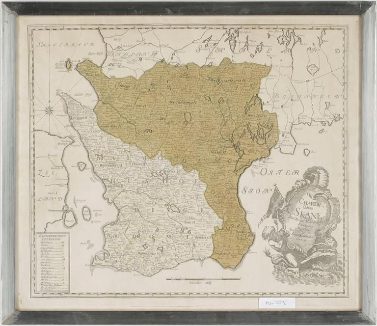 GEORG BIURMAN, karta, gravyr, 1700-tal.