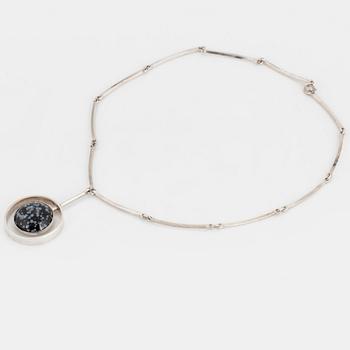 NIELS ERIK FROM, a stering silver and stone necklace, Denmark.