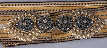 BÄLTE, silver samt niello, bär ryska stämplar, 1900-tal, 166 g.