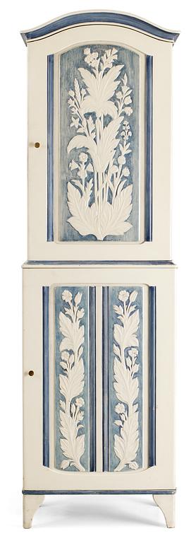 A Carl Malmsten painted cabinet 'Iceland' with carved decoration, Stockholm 1948.