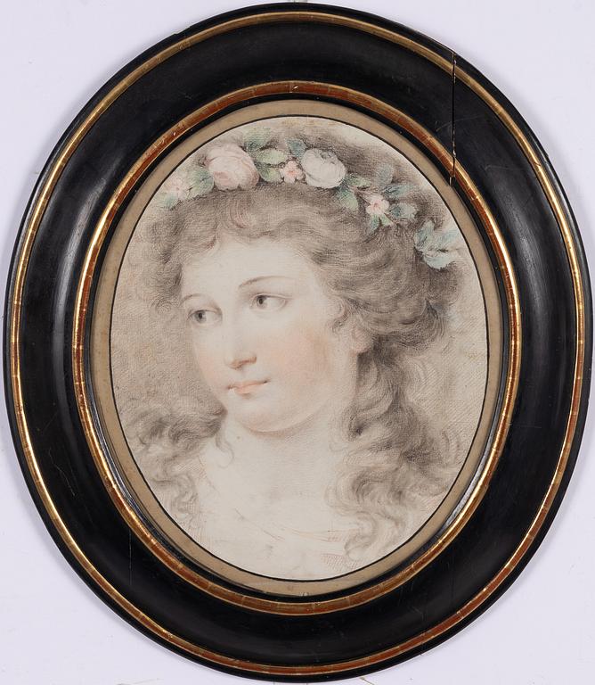 Giovanni Battista Cipriani, tillskriven, Porträtt av ung kvinna.