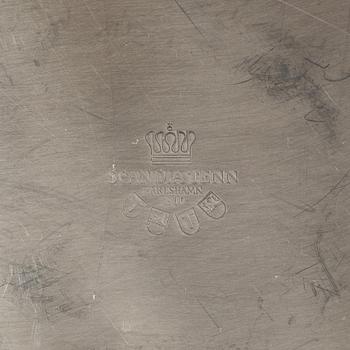 Kuverttallrikar, 8 st, tenn. Scandia tenn, Karlshamn 1976.