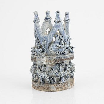 Astrid Anderberg, a stoneware sculpture/candle holder, Sweden, signed.