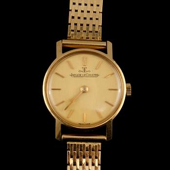 ARMBANDSUR, dam, 18 k guld, Jaeger LeCoultre. 1900-talets mitt. Total vikt 37 g.