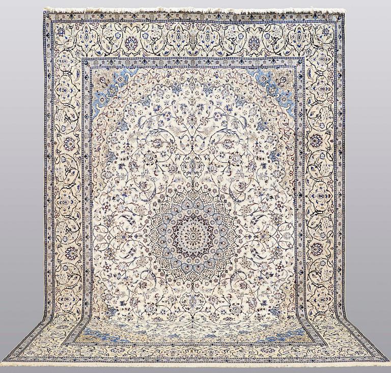 A carpet, Nain part silk s.k 9LAA, ca  417 x 287 cm.