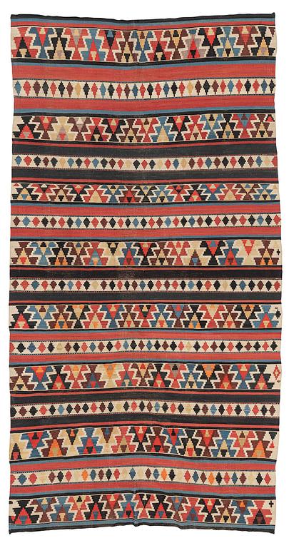 An antique Shirvan kilim, east Caucasus, c. 316 x 167 cm.