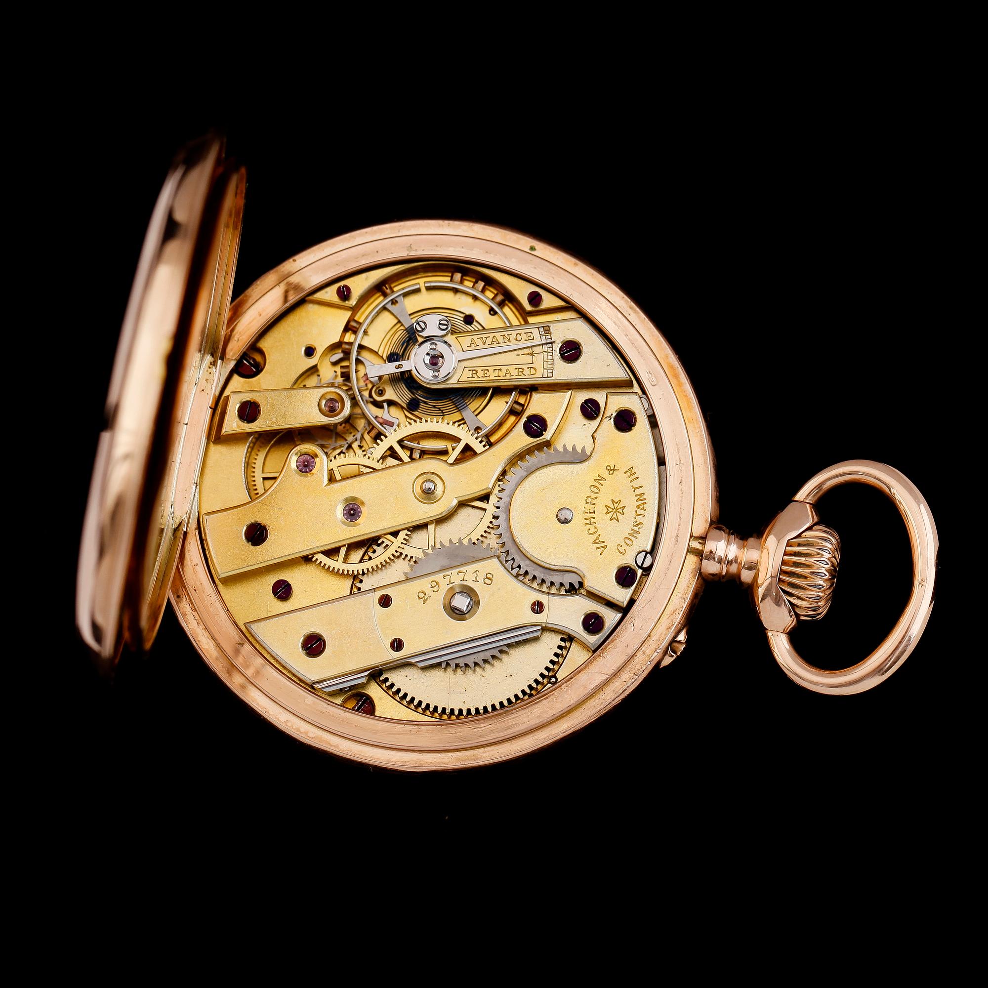 FICKUR, 14K guld, urverket märkt Vacheron & Constantin, 1900-talets första hälft.