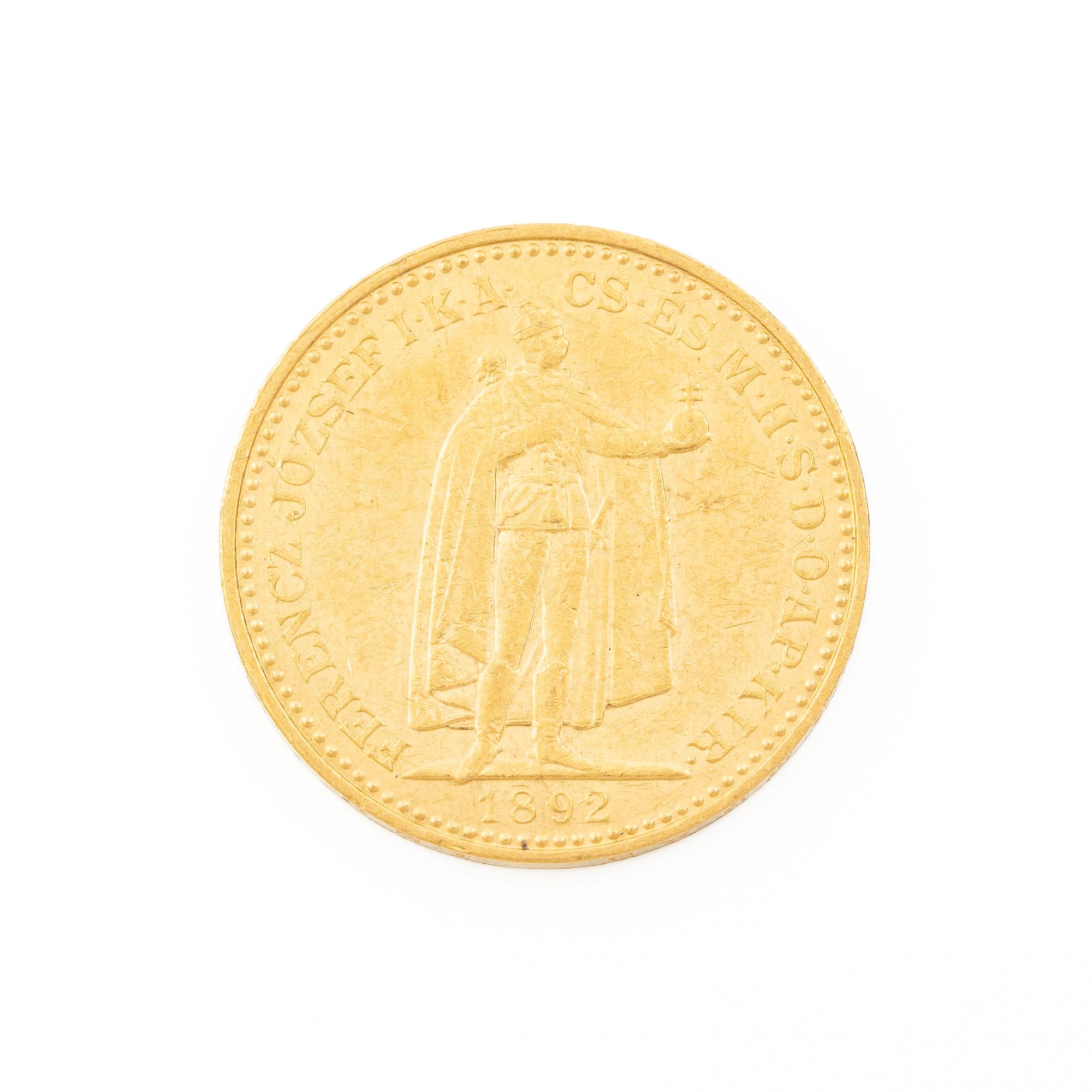 Gold coin, Hungary, 20 Korona, 1892.