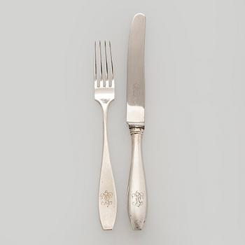 A 24-piece silver cutlery set, Kultakeskus, Hämeenlinna 1939.
