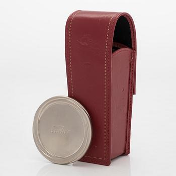 Cartier, parfymfodral med parfymflaska och sminkspegel.