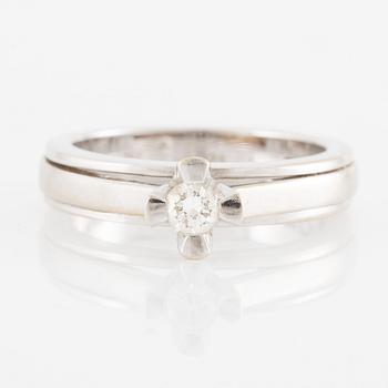 Ring 18K vitguld med briljantslipad diamant ca 0.21 ct.
